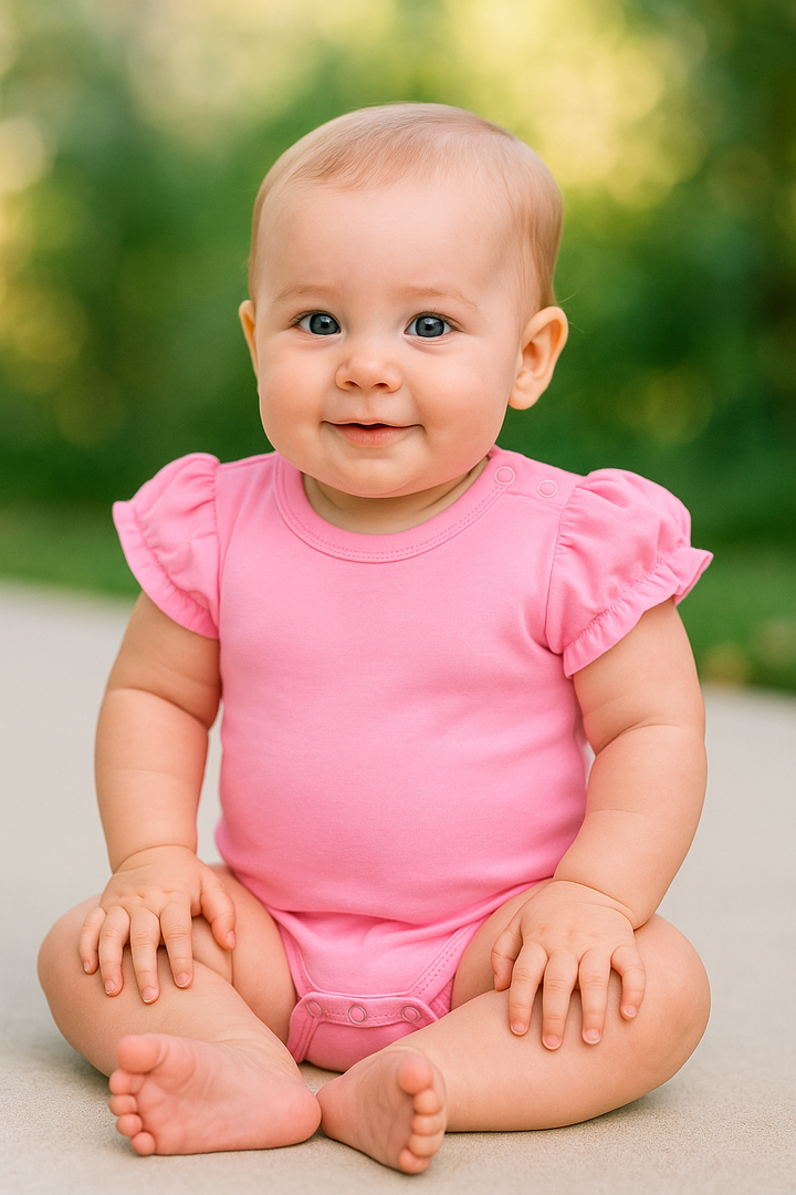Girl's Ruffle Short Sleeve Bodysuits