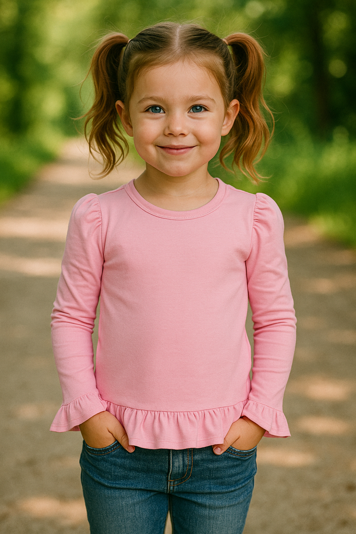 Girl's Long Sleeve RUFFLE Shirts