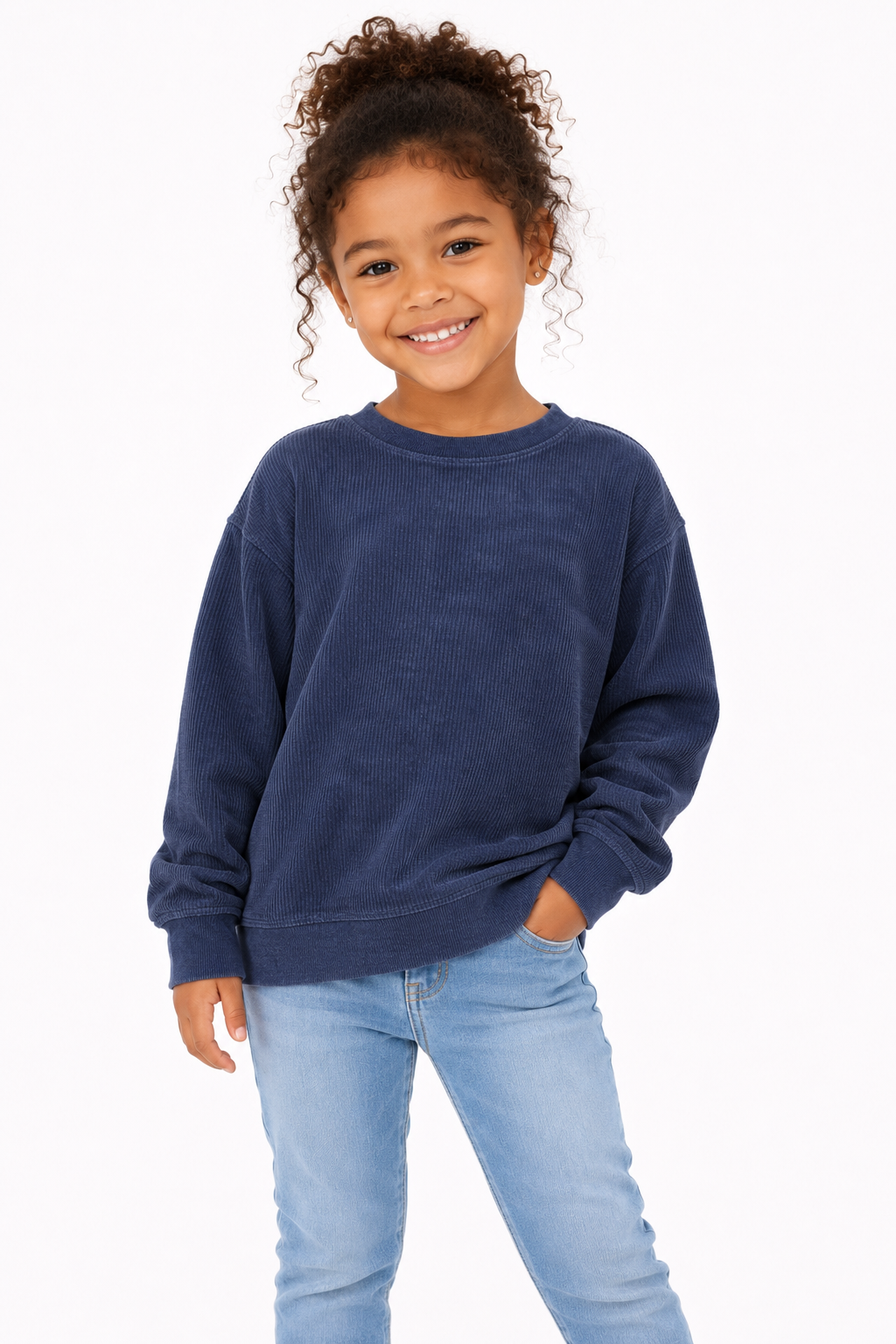 KIDS YOUTH Oversized Corded Crew Sweatshirt