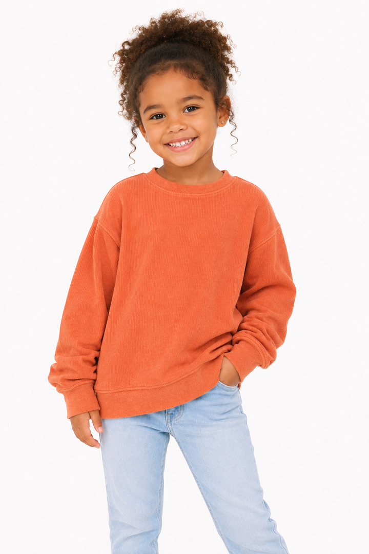 KIDS YOUTH Oversized Corded Crew Sweatshirt