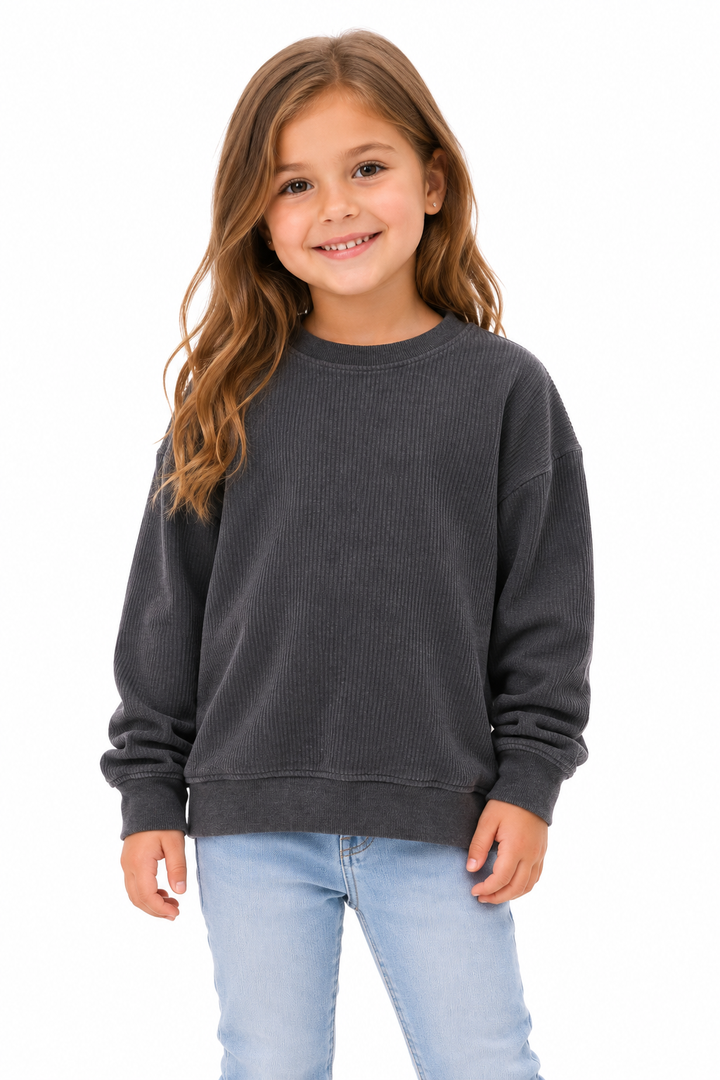 KIDS YOUTH Oversized Corded Crew Sweatshirt
