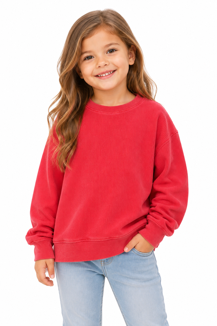 KIDS YOUTH Oversized Corded Crew Sweatshirt