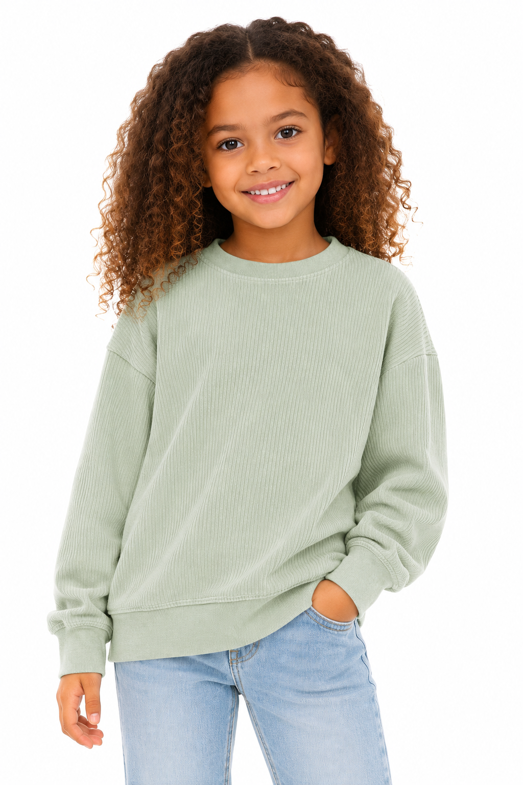 KIDS YOUTH Oversized Corded Crew Sweatshirt