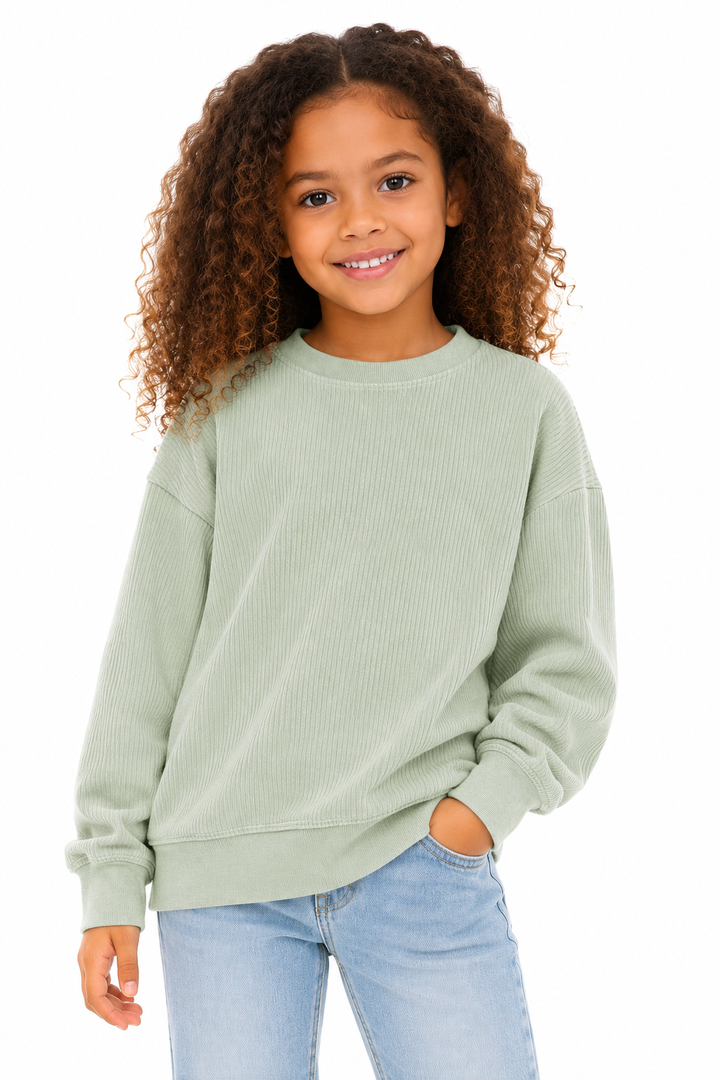 KIDS YOUTH Oversized Corded Crew Sweatshirt