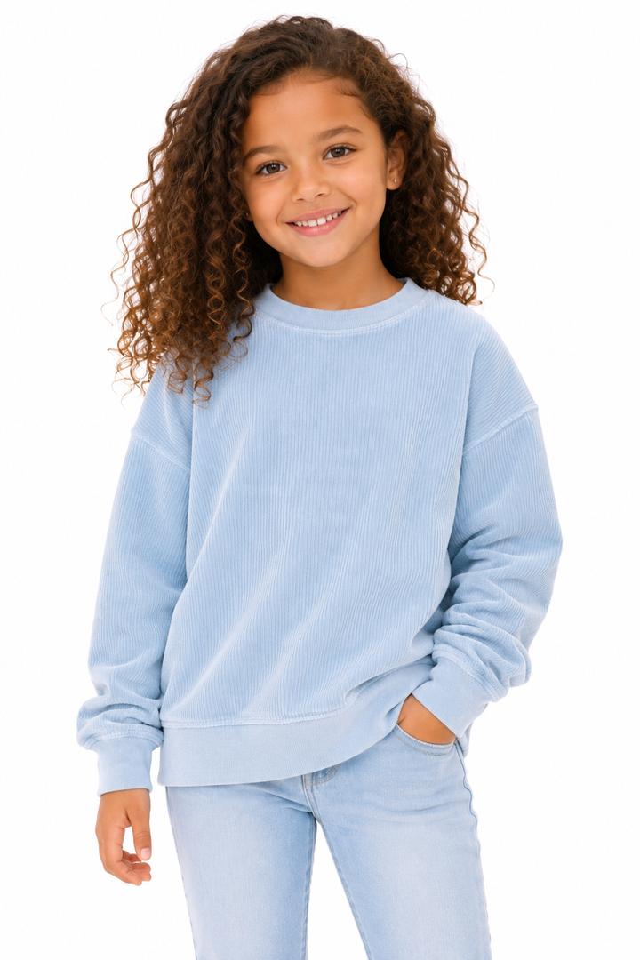 KIDS YOUTH Oversized Corded Crew Sweatshirt