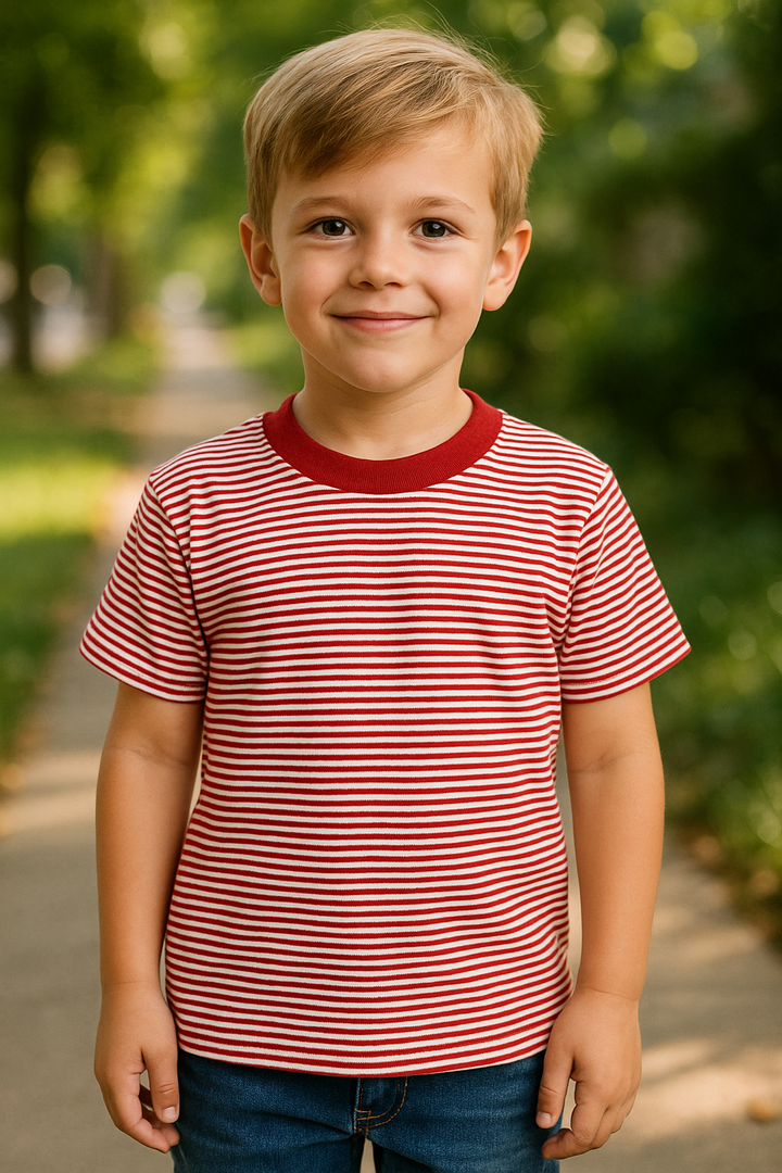 Unisex Stripe Short Sleeve Shirt