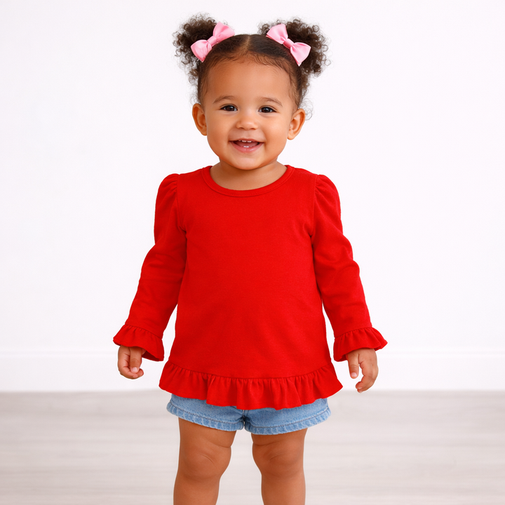 Girl's Long Sleeve RUFFLE Shirts