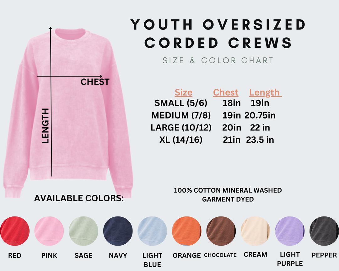 KIDS YOUTH Oversized Corded Crew Sweatshirt