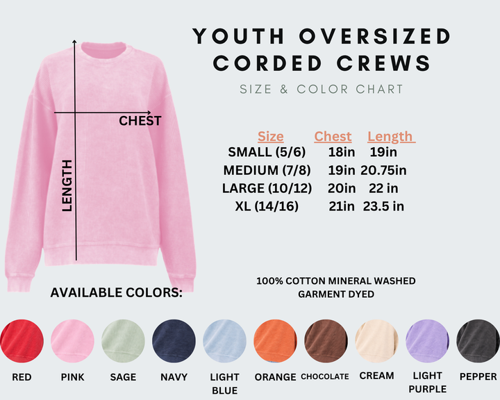 KIDS YOUTH Oversized Corded Crew Sweatshirt