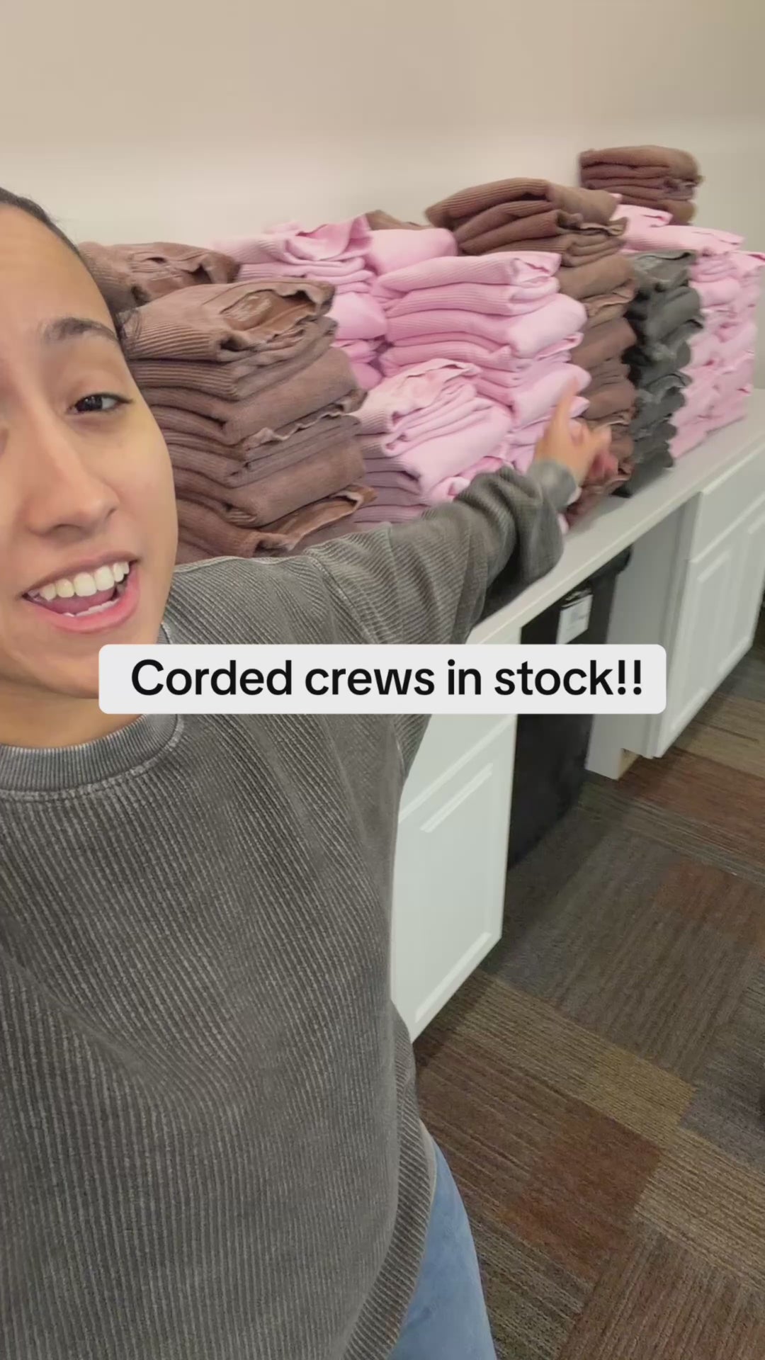 Adult Oversized Corded Crew Sweatshirt