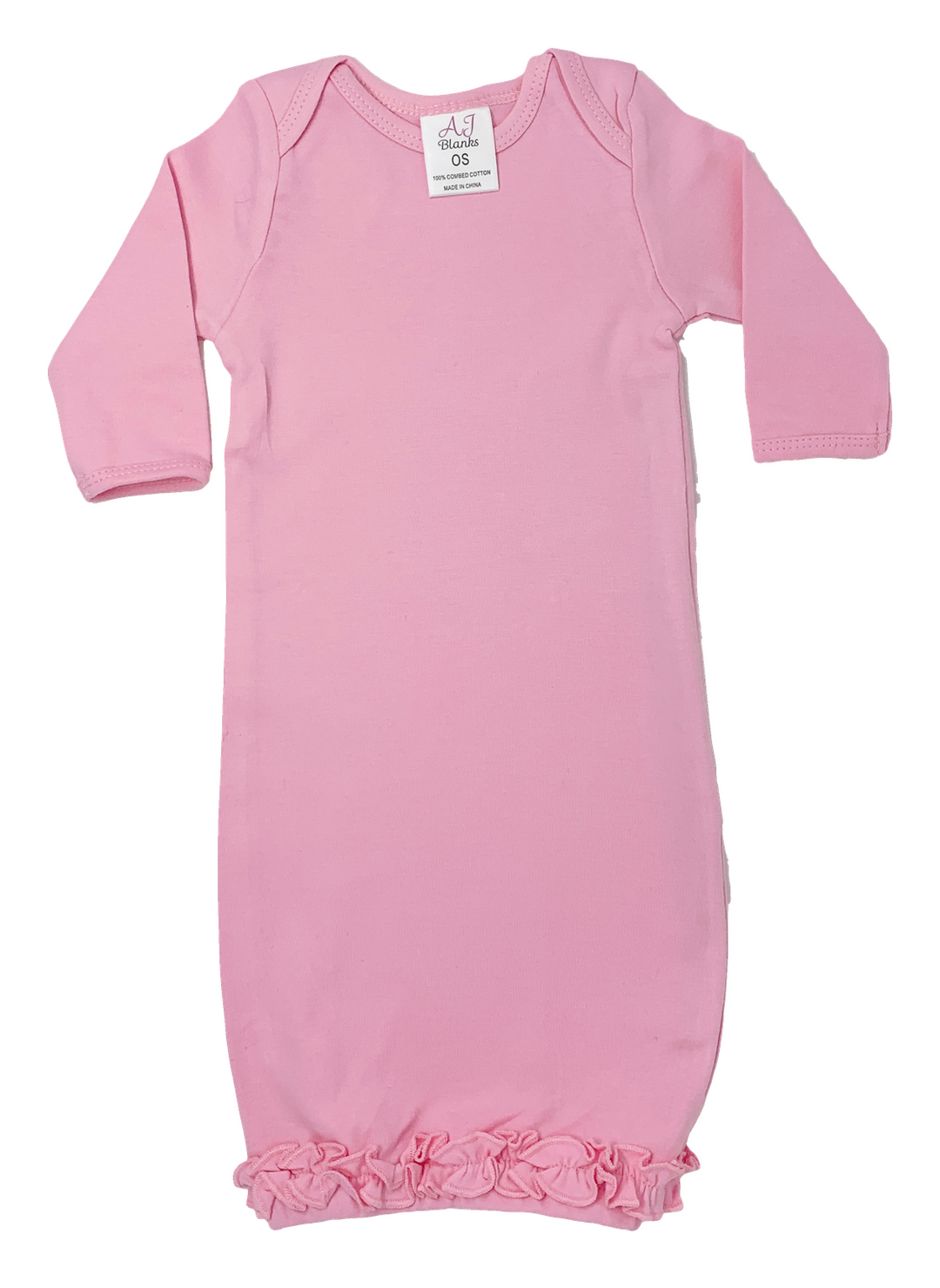 Ruffle Baby Gown with Hidden Zipper – AJBLANKS