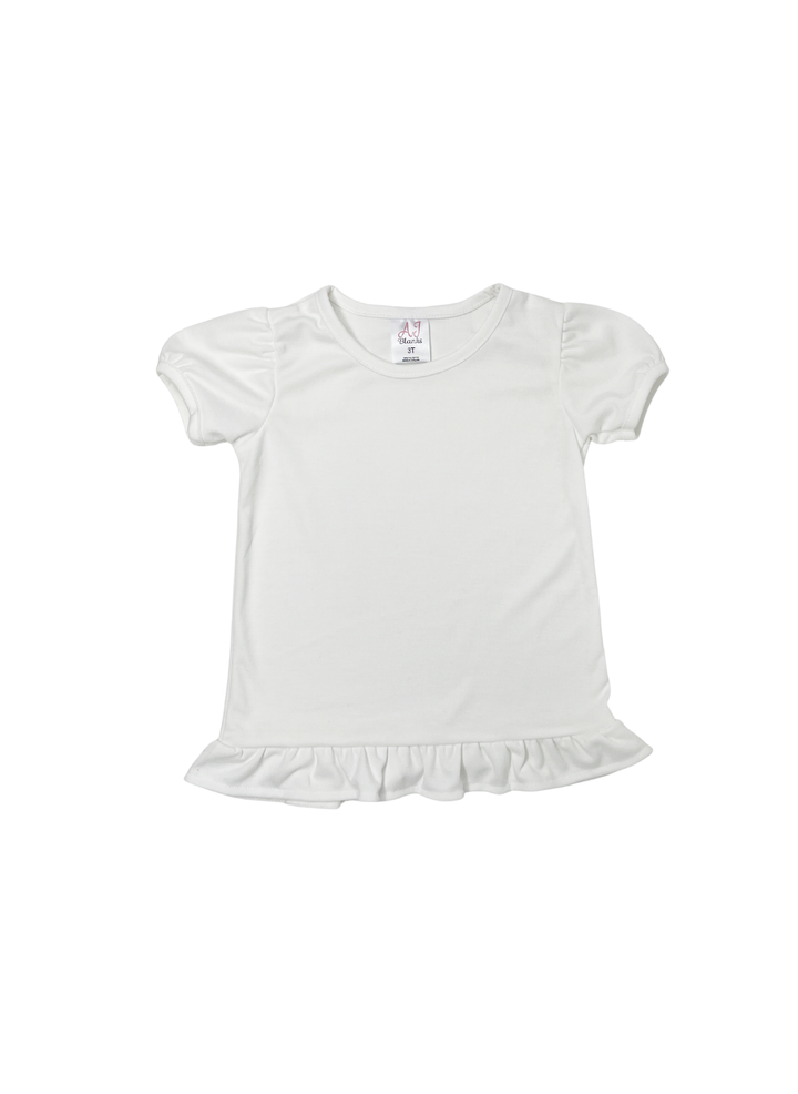 Girl's SUBLIMATION RUFFLE Short Sleeve Shirt