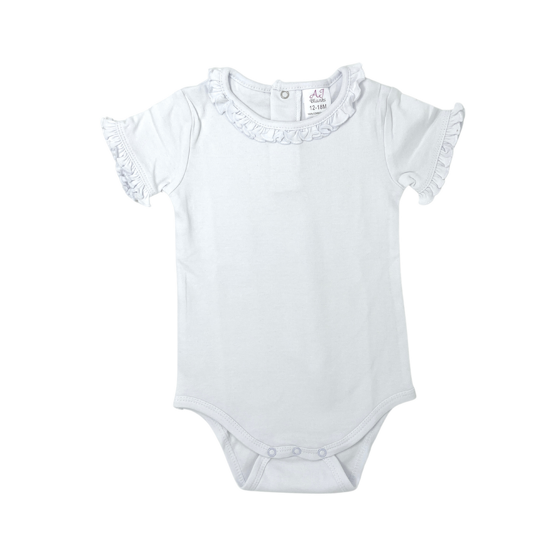 White Girls Princess Trim Bodysuit