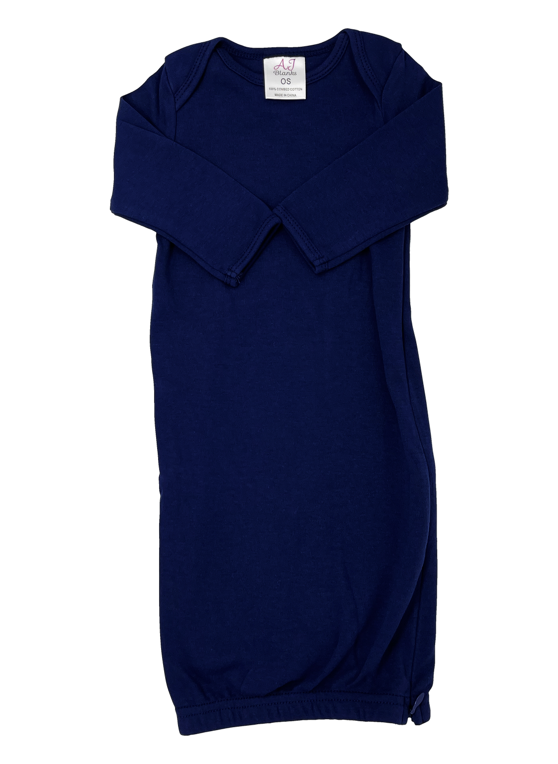 Unisex Baby Gown with Hidden Zipper Navy / 0-3M Unisex Baby Gown with Hidden Zipper Navy / 0-3M